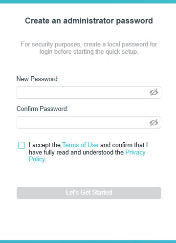 The login page of Archer AXE75's Web Management Page