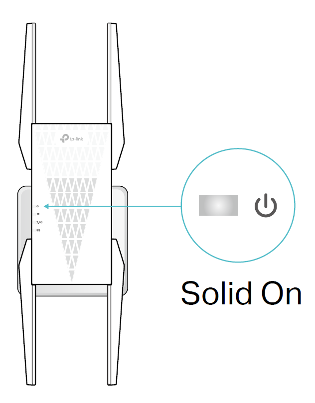 Plug the extender into an electrical outlet next to your router, and then wait until the Power LED turns solid on.
