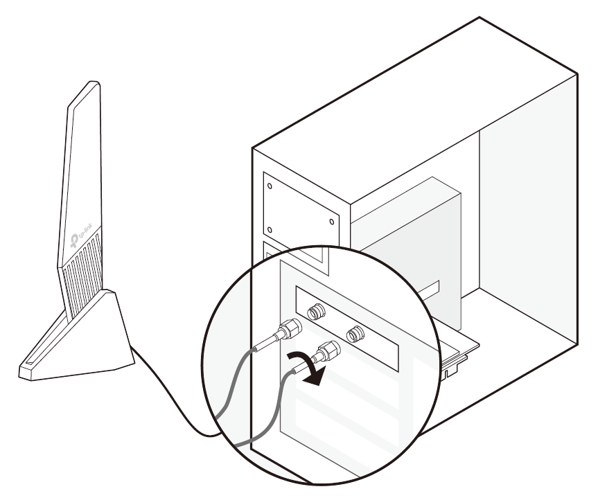 Connect the antennas to the adapter