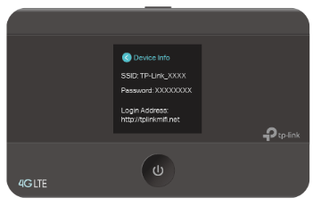 Press the power button to enter the Device Info page.