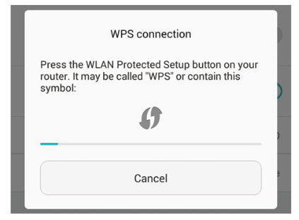 On your WPS-supported device, go to Settings, turn on Wi-Fi, and enable WPS within 2 minutes.