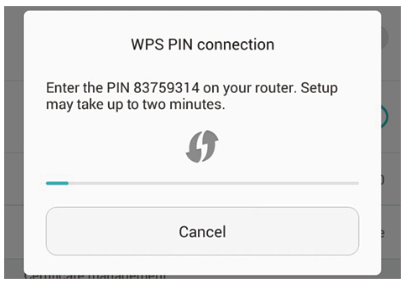 On your WPS-supported device, go to Settings, turn on Wi-Fi, enable WPS PIN connection and get the PIN.
