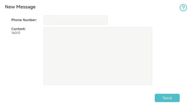 the interface of Mobile carrier SMS data usage query