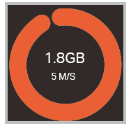 Orange circle indicating alert on data usage