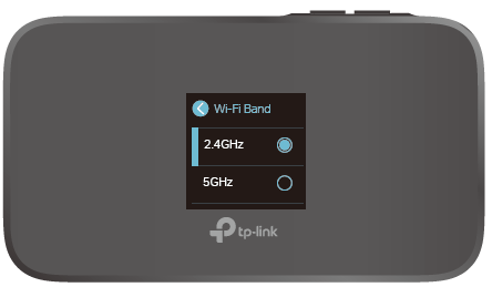 the screen showing that 2.4GHz is select as Wi-Fi band