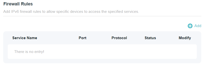 The firewall fules table
