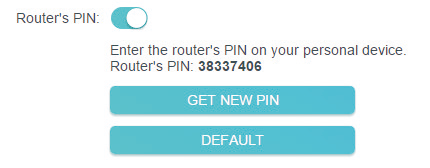 Advanced > Wireless > WPS page with Router's PIN selected