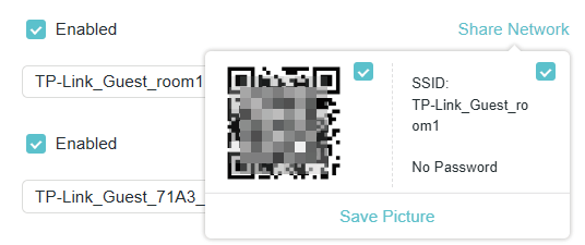 the QR for connecting the guest network