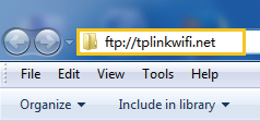 the Windows Explorer with ftp://tplinkwifi.net in the address bar