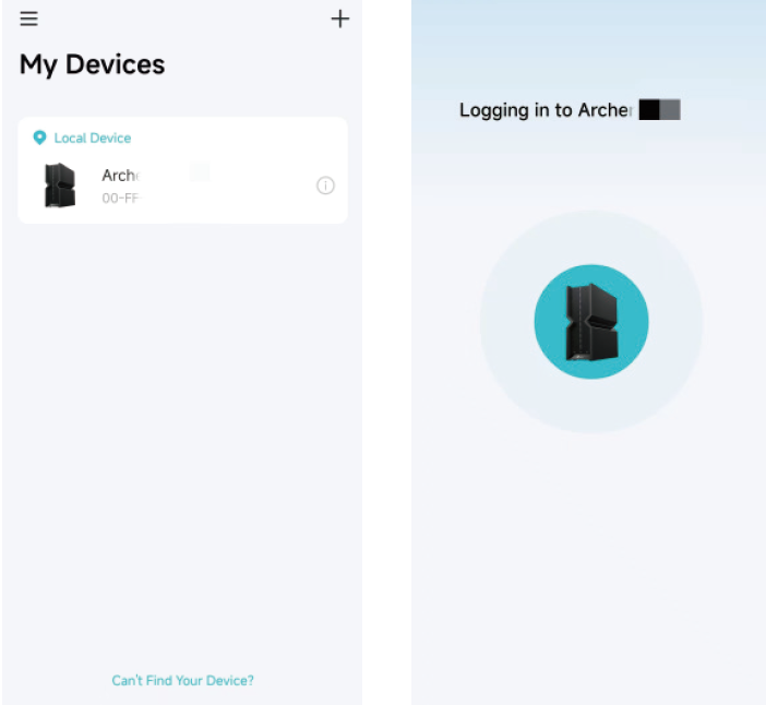 locate the icon of your router in My Devices page and log in