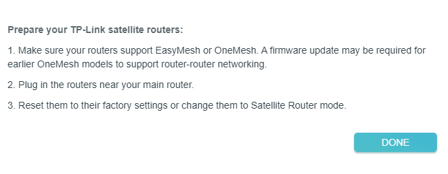 the page instructions to prepare satellite device