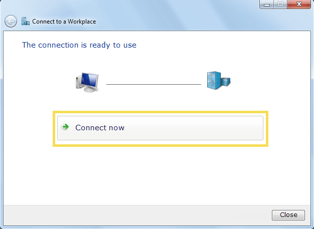 locate the Connect Now button