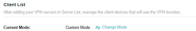 locate the Change mode icon In the Client List section