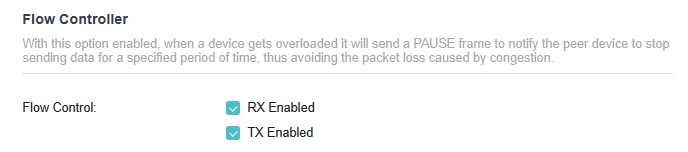 the Flow Controller section