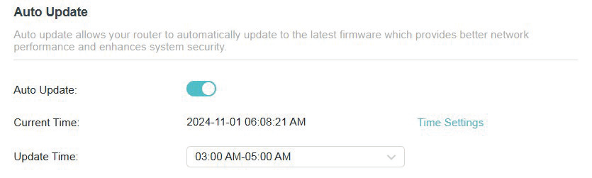 Firmware Update page