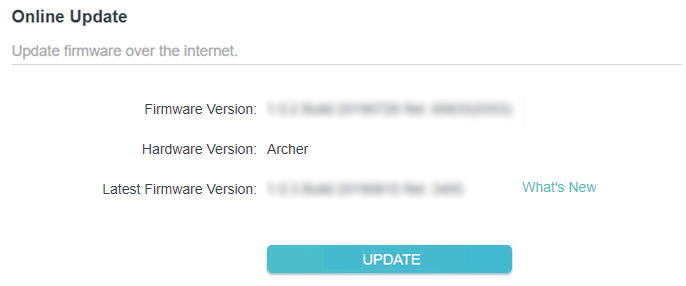 Locate UPDATE if there is new firmware