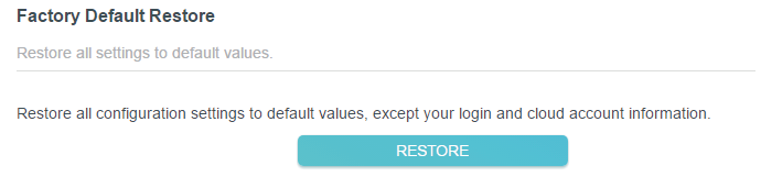 locate the RESTORE button