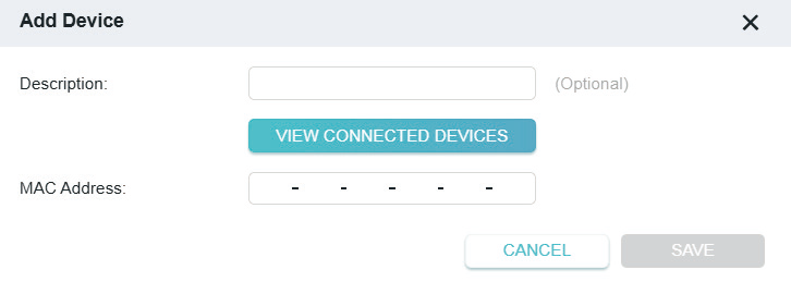 locate VIEW CONNECTED DEVICE button in the Add Device window