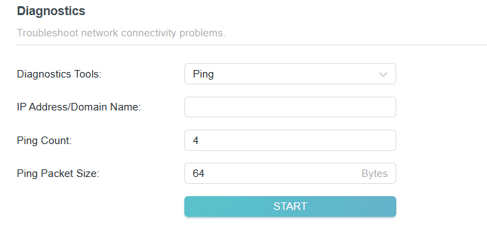 Advanced > System > Diagnostics page