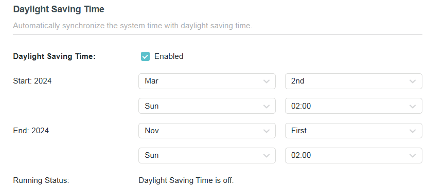 Daylight Saving Time page