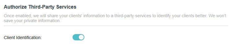 Advanced > System > Authorize Third-Party Services page