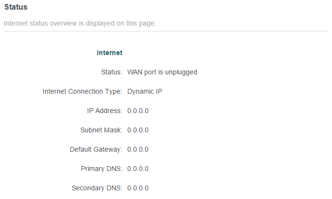 the IP Address is 0.0.0.0