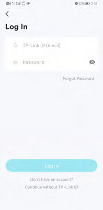 Log in page in the Aginet app.