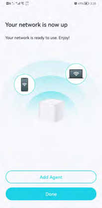 the page to inform that your network is now up