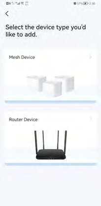 the page that you can select the device type