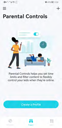 the Parental Control page