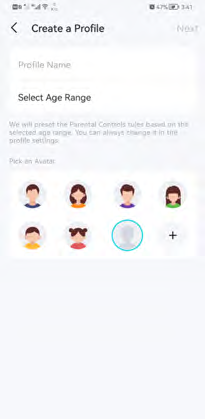 the page to select age range