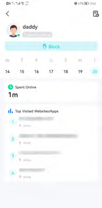 the network info of the profile "daddy"