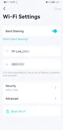 Wi-Fi Settings page