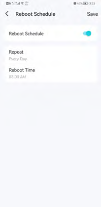 the Reboot Schedule is enabled
