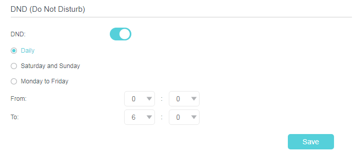 Advanced > Telephony > DND page