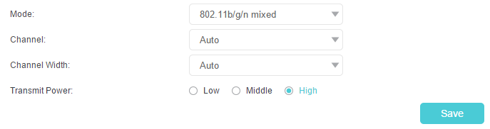 locate the Mode drop-down list in Advanced > Wireless > Wireless Settings page