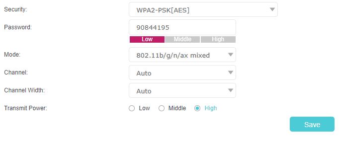 locate the security option drop-down list