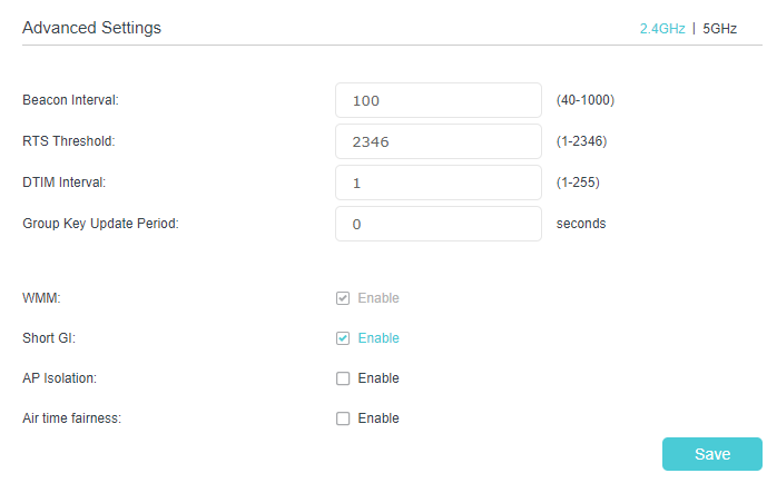 Locate the Advanced Settings section