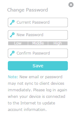 change password section