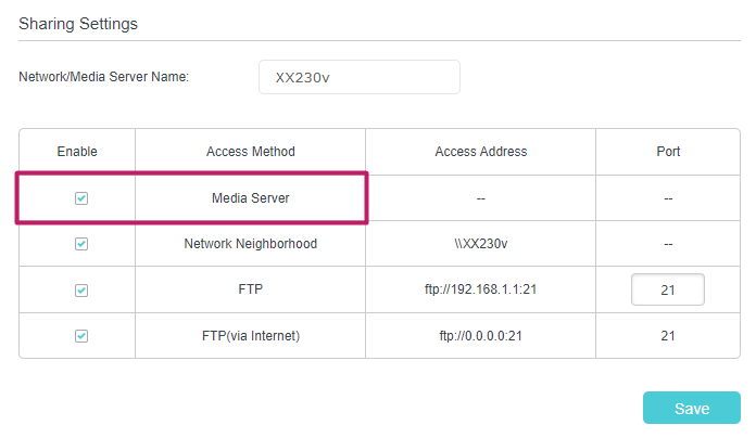 locate Media Server.