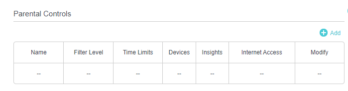 Parental Controls page