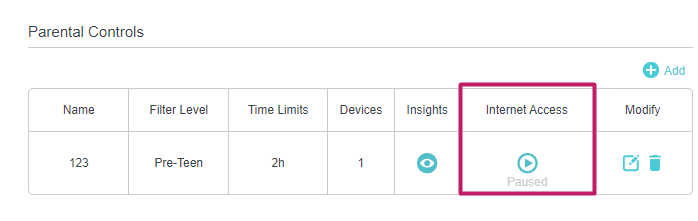 locate the pause button