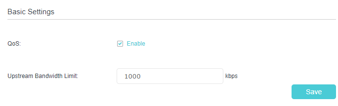 QoS Basic Settings page
