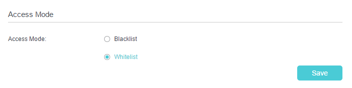 Deny mode is selected as the Access Mode