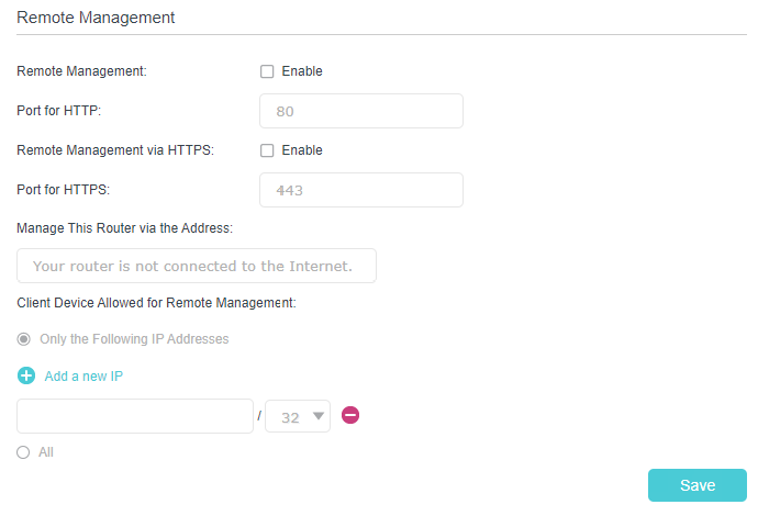 remote management page