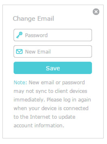 Enter the password of your TP-Link ID, then a new email address