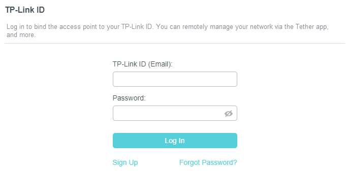 System > TP-Link ID page