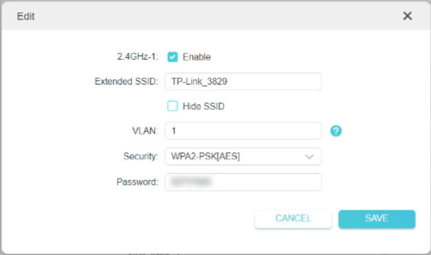 Edit window To isolate wireless networks
