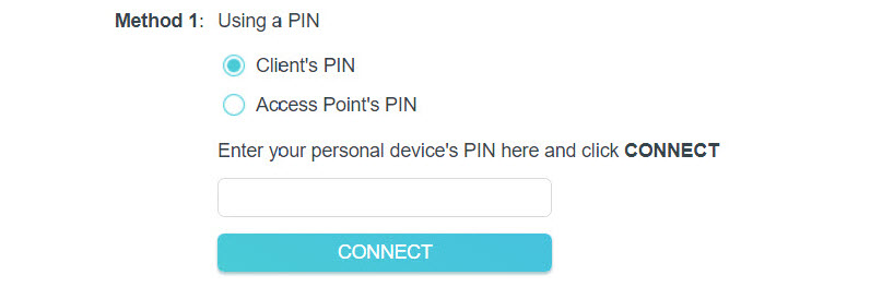 Client’s PIN selected