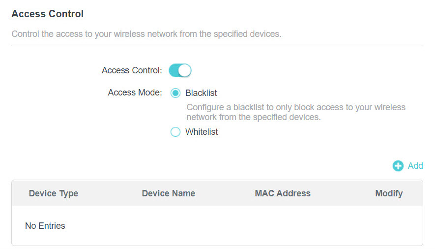 Click Blacklist.